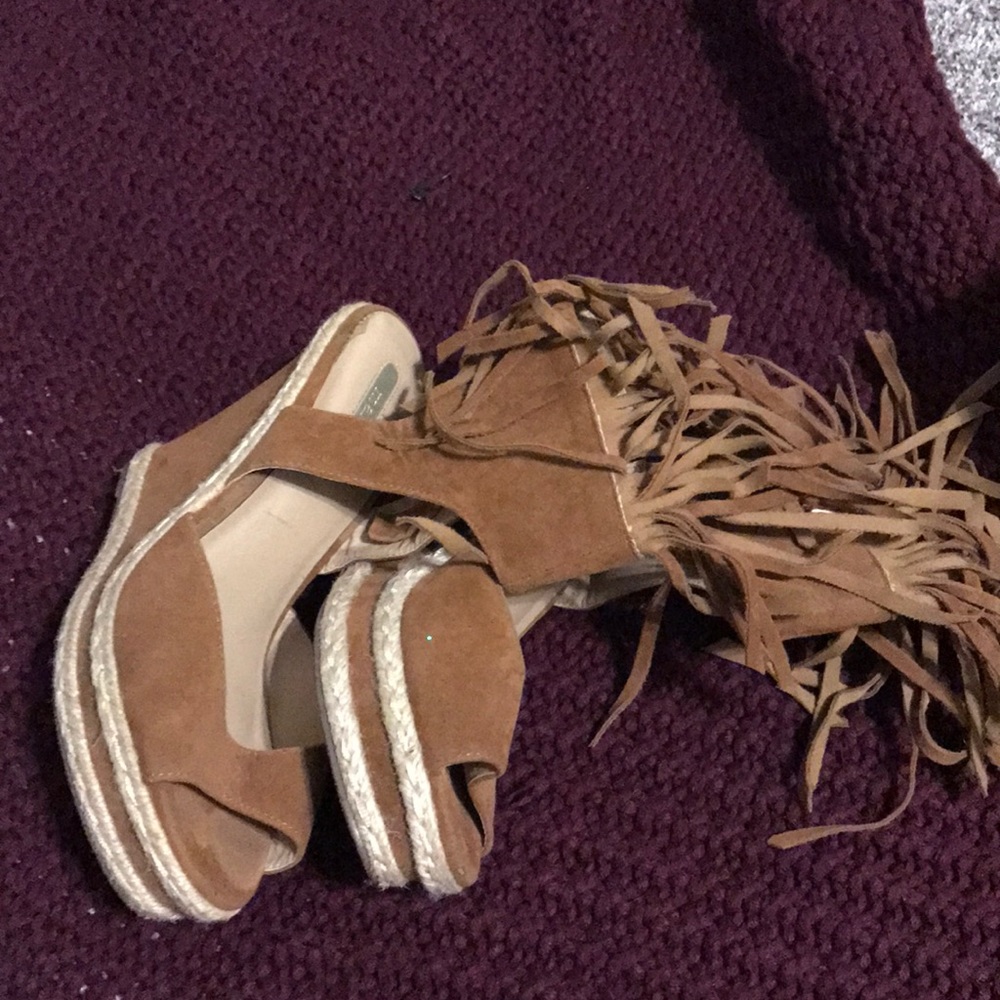 Moccasin sandal heels